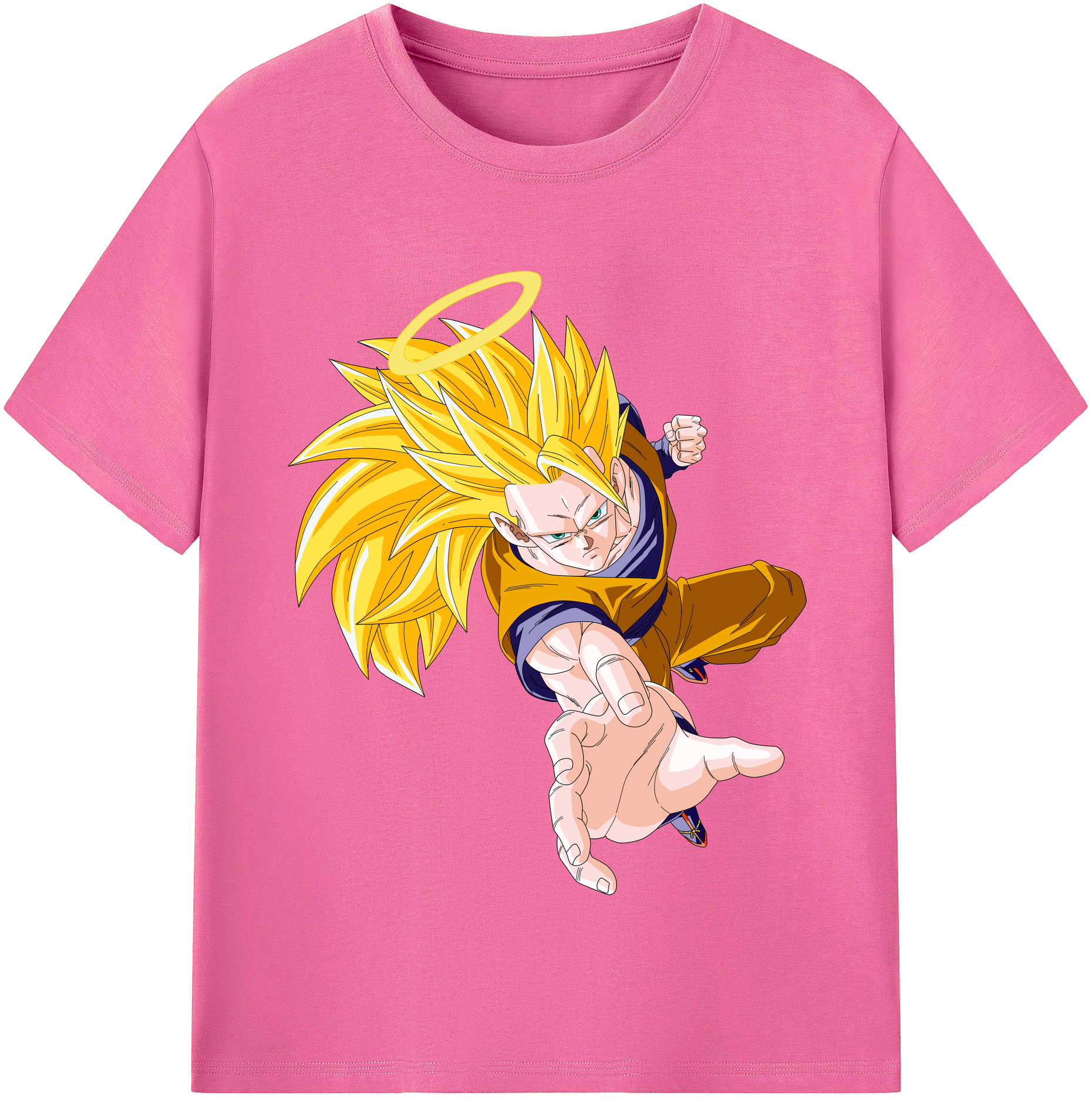 （画像用） ドラゴンボール 孫悟空（そん ごくう）Son Goku カカロット DRAGON BALL Kakarotto レディースカジュアルプリントTシャツ（綿100％）